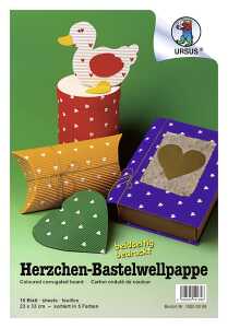 Ursus HERZCHEN-BASTELWELLPAPPE 260G.23x33CM,10BL.