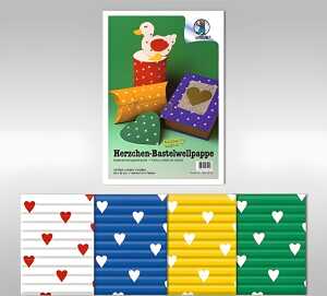 Ursus HERZCHEN-BASTELWELLPAPPE 260G.50x70CM,10BG.