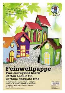 Ursus FEINWELLPAPPE 300G.23x33CM,10BL.10FARBEN SORT.