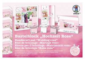 Ursus BASTELBLOCK "HOCHZEIT ROSE"300G.24x34CM,16BL.