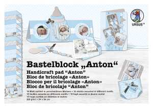 Ursus BASTELBLOCK "ANTON"BLAU,300G.24x34CM,18BL.