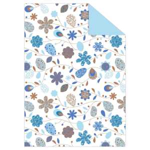 Ursus FOTOKARTON "LANDHAUSBLUMEN"300G.A4,BLAU/BRAUN