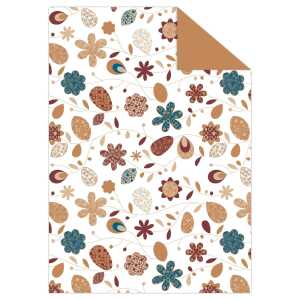 Ursus FOTOKARTON "LANDHAUSBLUMEN"300G.A4,BRAUN/PETROL