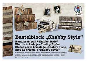 Ursus BASTELBLOCK"SHABBY STYLE"300G.24x34CM,16BL.