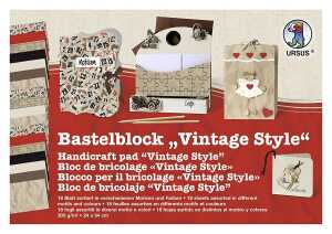 Ursus BASTELBLOCK"VINTAGE STYLE"300G.24x34CM,18BL.