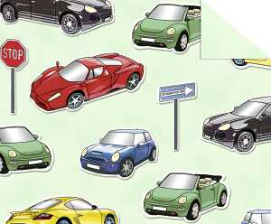 Ursus FOTOKARTON "KINDERLAND"300G.A4,AUTOS