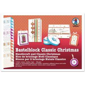 Ursus BASTELBLOCK "CL.CHRISTMAS"300G.24x34CM,16BL.