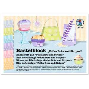 Ursus BASTELBLOCK "DOTS&STRIPES"300G.24x34CM,18BL.