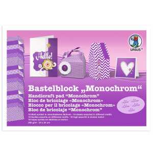 Ursus BASTELBLOCK "MONOCHROM"300G.24x34CM,18BL. 4008525162988