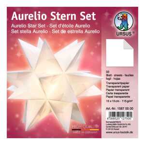 Ursus AURELIO STERN TRANSP.115G.15x15CM,33BL.WEISS