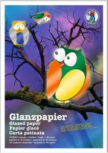 Ursus GLANZPAPIER GUM.80G.25x35CM,50BL.10FARBEN SORT.