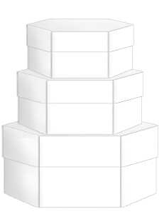 Ursus BLANKO-GESCHENKKARTON-SET,3ST.SECHSECKIG