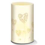 Ursus SILH.TISCHLICHT FILIGRANO HERZBLUMEN CREME