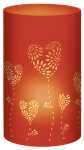 Ursus SILH.TISCHLICHT FILIGRANO HERZBLUMEN RUBINROT