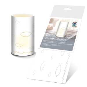 Ursus SILH.TISCHLICHT FILIGRANO CHR.SYM.FISCHE.WEIß