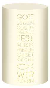 Ursus SILH.TISCHLICHT FILIGRANO CHRISTL.TEXT CREME