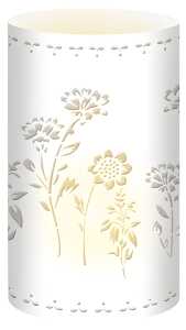 Ursus SILH.TISCHLICHT FILIGRANO BLUMEN WEIß
