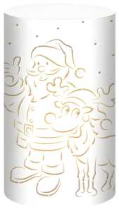 Ursus SILH.TISCHLICHT FILIGRANO WEIHNACHTSMANN WEIß