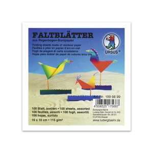 Ursus REGENB.-FALTBL.10x10CM,100BL.SORTIERT