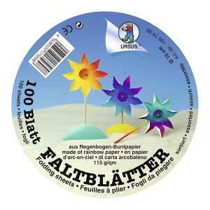 Ursus REGENB.-FALTBL.15CM RUND,100BL.SORTIERT