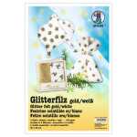 Ursus GLITZER-FILZ GOLD 150G,5BL.20x30CM,WEISS 5M.S