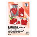 Ursus GLITZER-FILZ SILBER 150G,5BL.20x30CM,ROT 5M.S