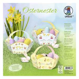 Ursus OSTERNESTER 15X15CM 6ST.SORTIERT,VORGESTANZT