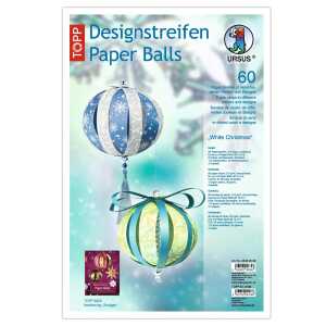 Ursus DESIGNSTREIFEN PAPER BALLS "WHITE CHRISTMAS"