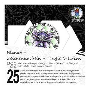 Ursus ZENTANGLE KACHELN BLANKO,SORTIERT,25ST.WEIS