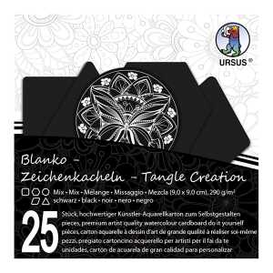 Ursus ZENTANGLE KACHELN BLANKO,SORTIERT,25ST.SCHWA