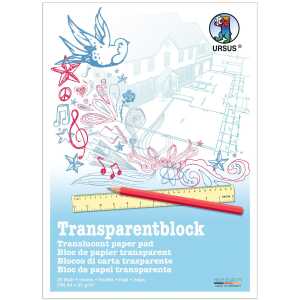 Ursus TRANSP.BLOCK 65G.DIN A4,25BL.WEISS