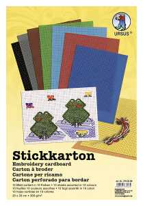 Ursus STICKKARTON 300G.23x33CM,10BL.10F.SORTIERT