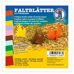 Ursus INTENS.FALTBL.10x10CM,100BL.10F.SORTIERT