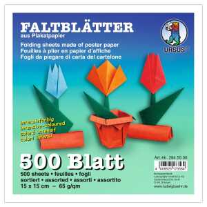 Ursus INTENS.FALTBL.15x15CM,500BL.10F.SORTIERT