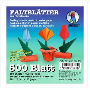 Ursus INTENS.FALTBL.10x10CM,500BL.10F.SORTIERT