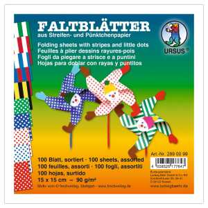 Ursus STR.+PÜNKT.FALTBL.15x15CM,100BL.SORTIERT