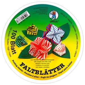 Ursus STR.+PÜNKT.FALTBL.15CM RUND,100BL.SORTIERT