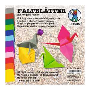 Ursus ORIGAMI-FALTBL.13x13CM,96BL.12F.SORTIERT