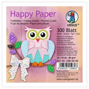 Ursus FALTBL."HAPPY PAPER"80G.10x10CM,8D.300B.