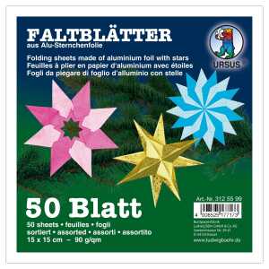 Ursus ALU-STERNCH.FALTBL.15x15CM,50BL.10F.SORTIERT
