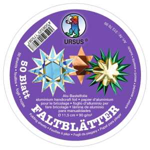 Ursus ALU-FALTBL.11,5CM,RUND,50BL.10F.SORTIERT