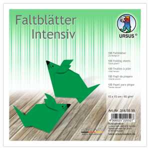 Ursus INTENS.FALTBL.UNI 15x15CM,100BL.DUNKELGRÜN