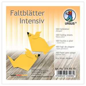 Ursus INTENS.FALTBL.UNI 10x10CM,100BL.MAISGELB