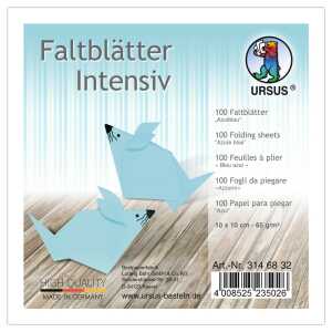 Ursus INTENS.FALTBL.UNI 10x10CM,100BL.AZURBLAU