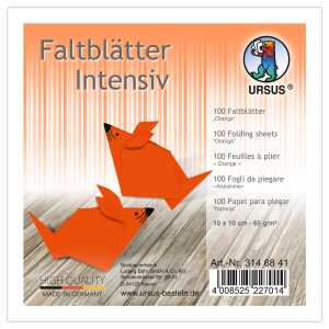 Ursus INTENS.FALTBL.UNI 10x10CM,100BL.ORANGE