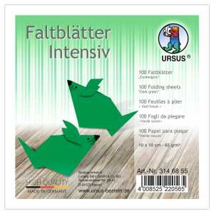 Ursus INTENS.FALTBL.UNI 10x10CM,100BL.DUNKELGRÜN