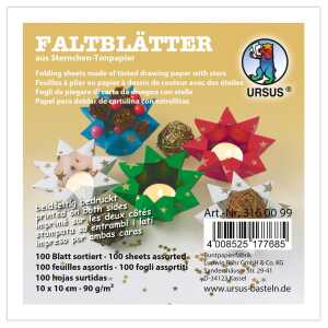 Ursus STERNCHEN-FALTBL.10x10CM,100BL.SORTIERT