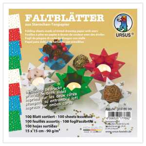Ursus STERNCHEN-FALTBL.15x15CM,100BL.SORTIERT