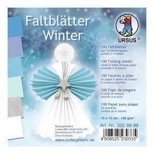 Ursus FALTBL."WINTER" 130G.10x10CM, 100BL,6 FARBEN