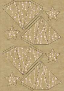 Ursus DESIGN-STERNE 200G.KRAFTKARTON 2ST FOLIENVEREDELT